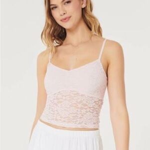 Hollister Pink Lace Cami Tank Top